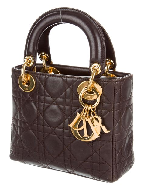 brown lady dior|christian dior lady dior handbag.